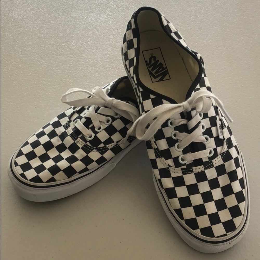 Black Checkered Vans